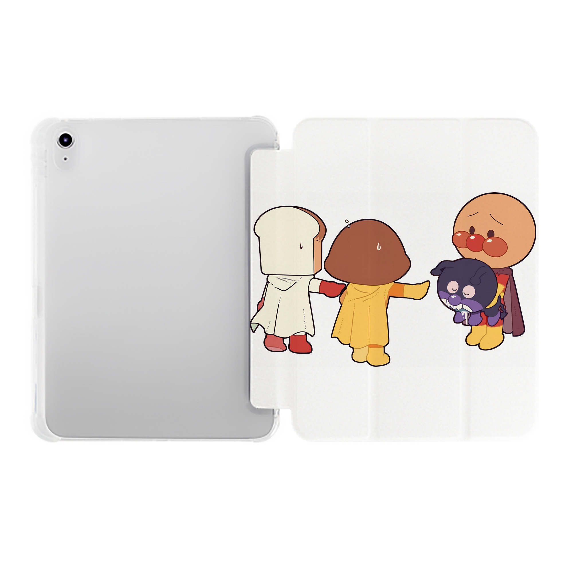 （画像用） アンパンマン Anpanman IPad ケース ペン収納付き 三つ折りスタンド PUレザー×シリコン 対応機種9.5/10.5/10.9インチ